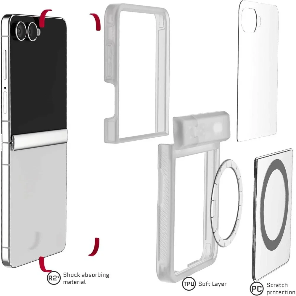 Samsung Galaxy Z Flip 7 Case Clear with MagSafe and Kickstand | Ghostek COVERT